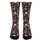 Magic Wizard Pattern Print Crew Socks