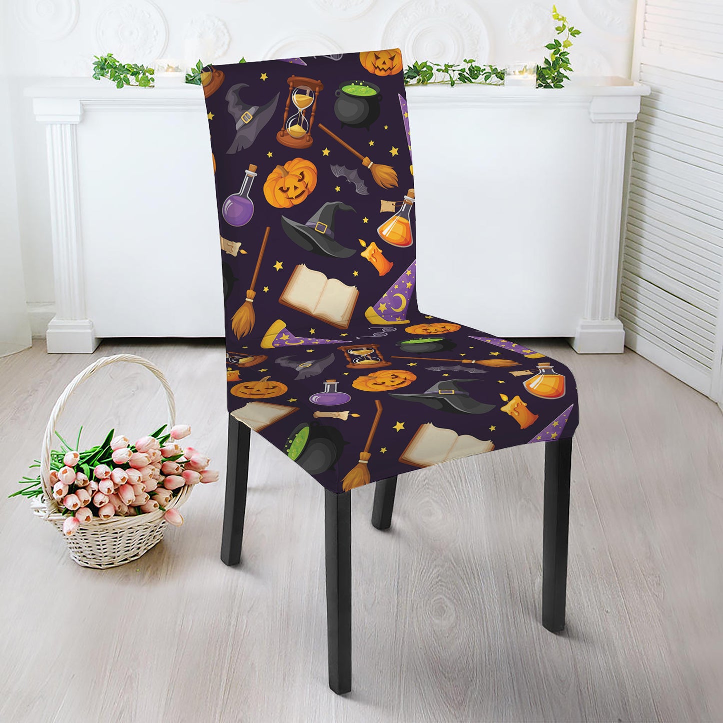 Magic Wizard Pattern Print Dining Chair Slipcover