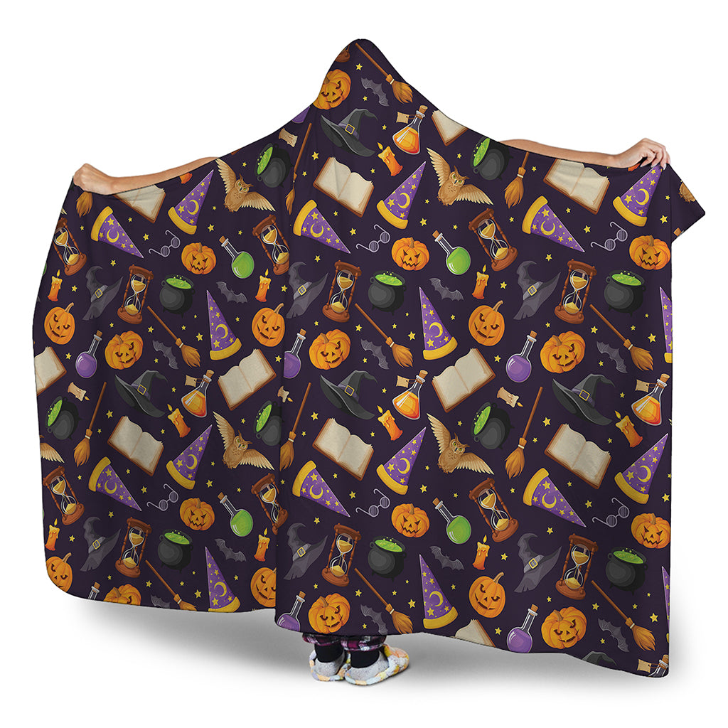 Magic Wizard Pattern Print Hooded Blanket