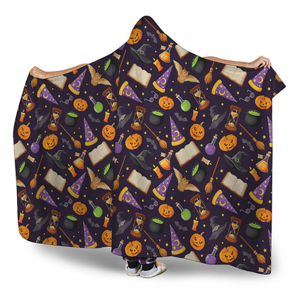 Magic Wizard Pattern Print Hooded Blanket