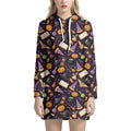 Magic Wizard Pattern Print Pullover Hoodie Dress