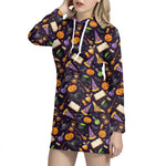 Magic Wizard Pattern Print Hoodie Dress