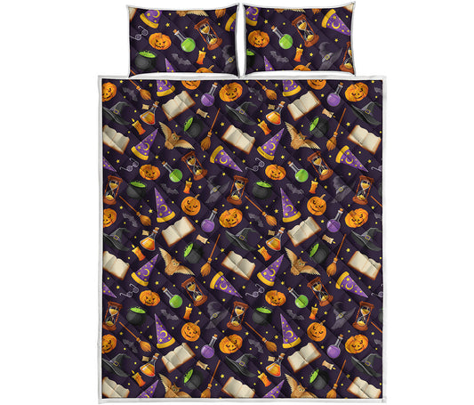 Magic Wizard Pattern Print Quilt Bed Set