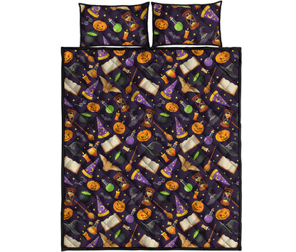 Magic Wizard Pattern Print Quilt Bed Set
