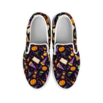 Magic Wizard Pattern Print White Slip On Shoes