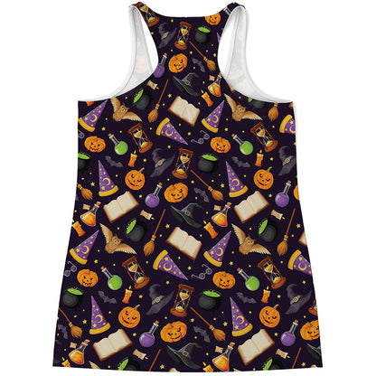 Magic Wizard Pattern Print Women's Racerback Tank Top