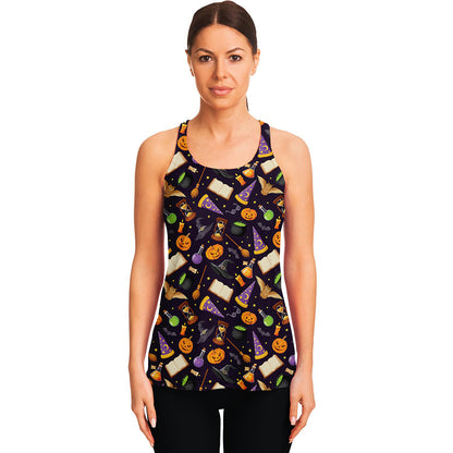 Magic Wizard Pattern Print Women's Racerback Tank Top