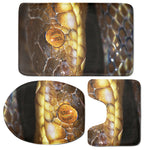 Malagasy Cat Eyed Snake Print 3 Piece Bath Mat Set