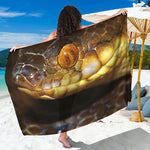 Malagasy Cat Eyed Snake Print Beach Sarong Wrap