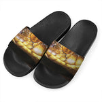 Malagasy Cat Eyed Snake Print Black Slide Sandals