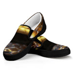 Malagasy Cat Eyed Snake Print Black Slip On Shoes