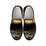 Malagasy Cat Eyed Snake Print Black Slip On Shoes