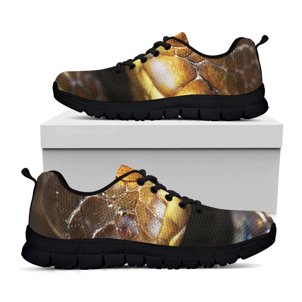 Malagasy Cat Eyed Snake Print Black Sneakers