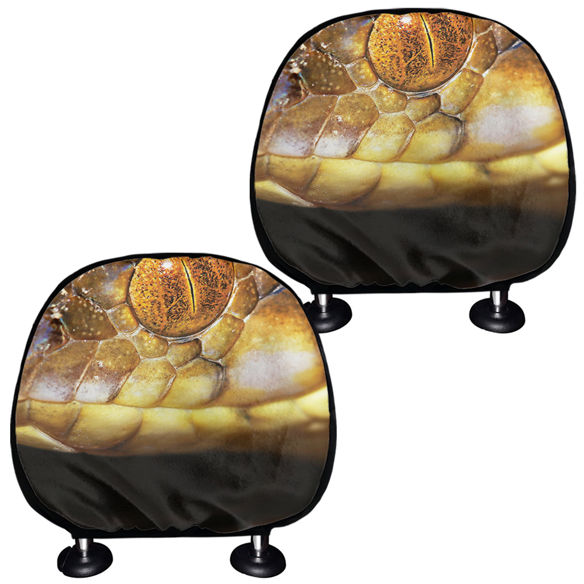 Malagasy Cat Eyed Snake Print Car Headrest Covers