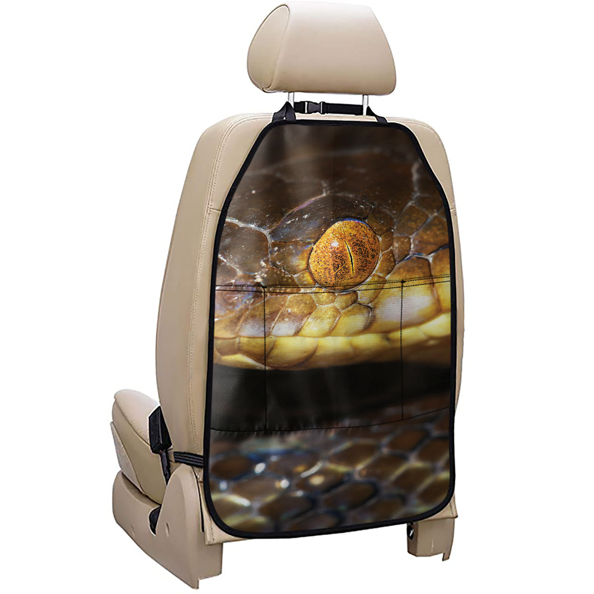 Malagasy Cat Eyed Snake Print Car Seat Organizers