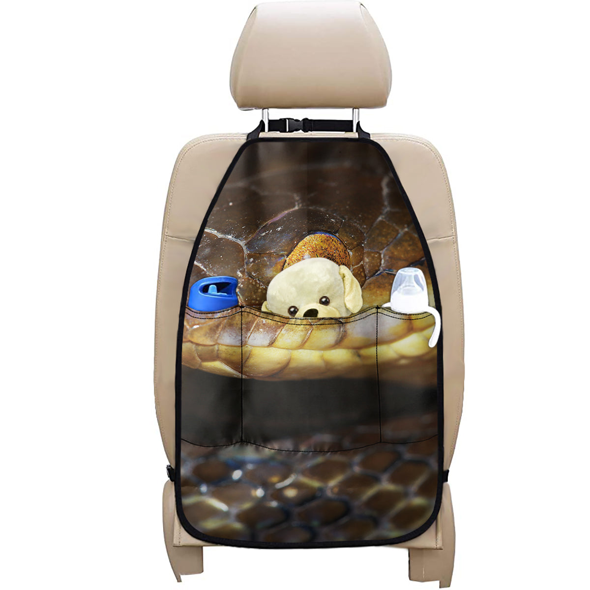 Malagasy Cat Eyed Snake Print Car Seat Organizers