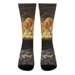 Malagasy Cat Eyed Snake Print Crew Socks