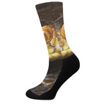 Malagasy Cat Eyed Snake Print Crew Socks
