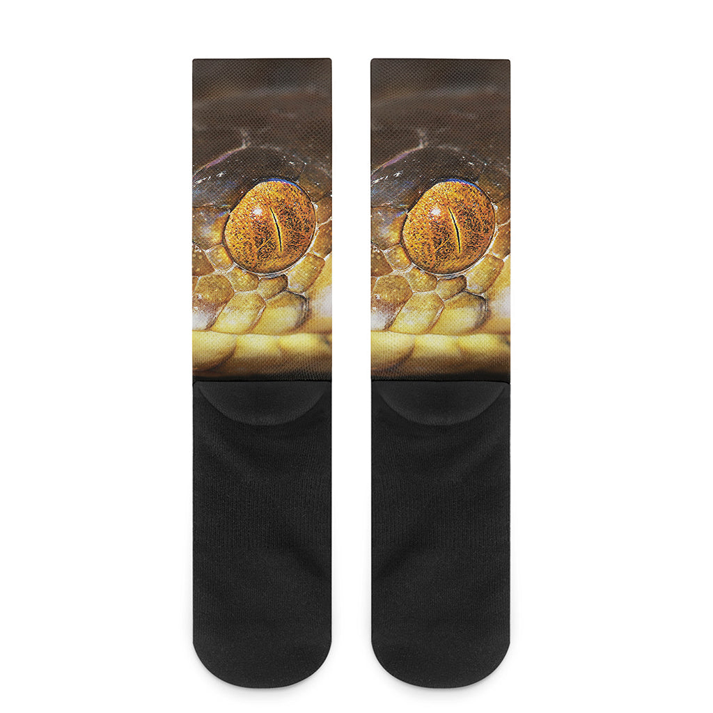 Malagasy Cat Eyed Snake Print Crew Socks