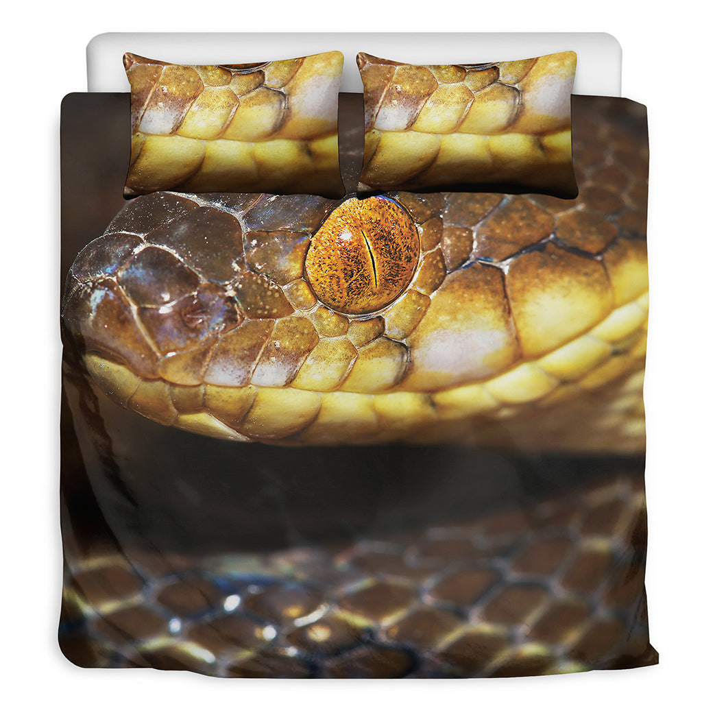 Malagasy Cat Eyed Snake Print Duvet Cover Bedding Set