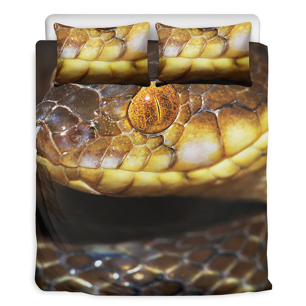 Malagasy Cat Eyed Snake Print Duvet Cover Bedding Set
