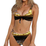 Malagasy Cat Eyed Snake Print Front Bow Tie Bikini