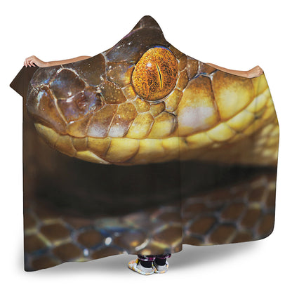 Malagasy Cat Eyed Snake Print Hooded Blanket