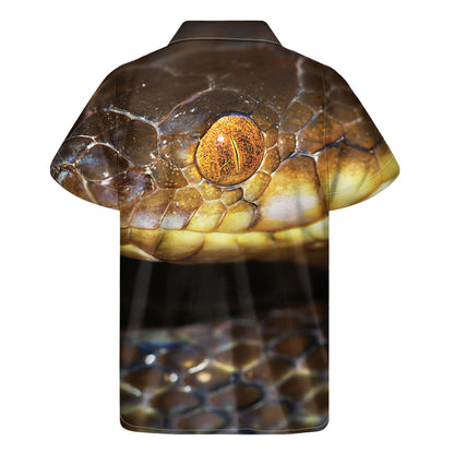 Malagasy Cat Eyed Snake Print Men's Short Sleeve Shirt