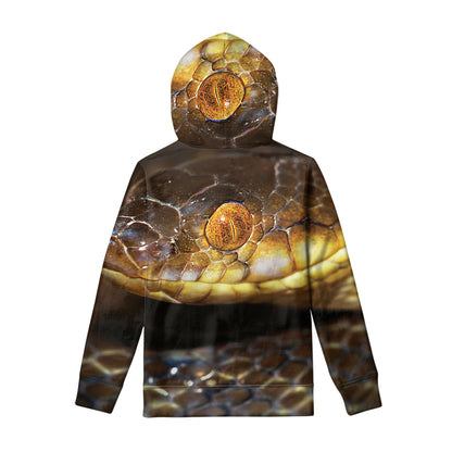 Malagasy Cat Eyed Snake Print Pullover Hoodie