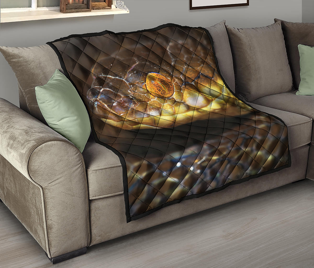 Malagasy Cat Eyed Snake Print Quilt