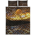 Malagasy Cat Eyed Snake Print Quilt Bed Set