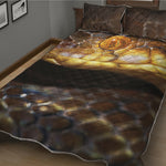Malagasy Cat Eyed Snake Print Quilt Bed Set