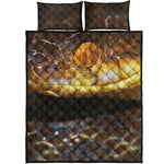 Malagasy Cat Eyed Snake Print Quilt Bed Set