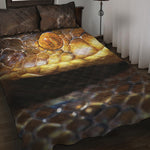 Malagasy Cat Eyed Snake Print Quilt Bed Set