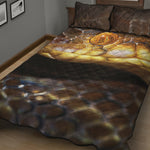 Malagasy Cat Eyed Snake Print Quilt Bed Set