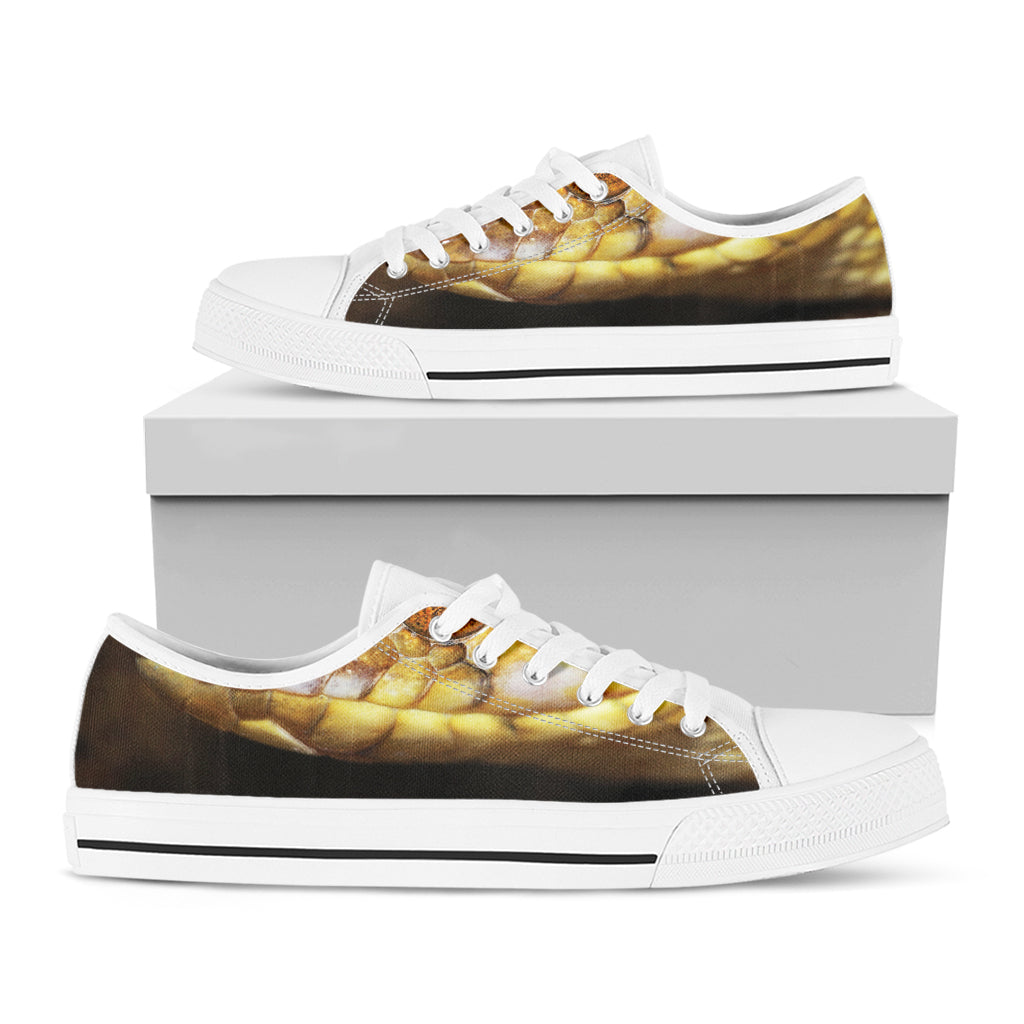 Malagasy Cat Eyed Snake Print White Low Top Shoes