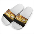 Malagasy Cat Eyed Snake Print White Slide Sandals