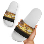 Malagasy Cat Eyed Snake Print White Slide Sandals