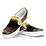 Malagasy Cat Eyed Snake Print White Slip On Shoes