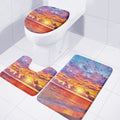 Maldives Sunset Print 3 Piece Bath Mat Set