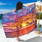 Maldives Sunset Print Beach Sarong Wrap