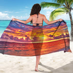 Maldives Sunset Print Beach Sarong Wrap