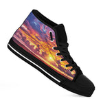 Maldives Sunset Print Black High Top Shoes