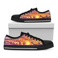 Maldives Sunset Print Black Low Top Sneakers