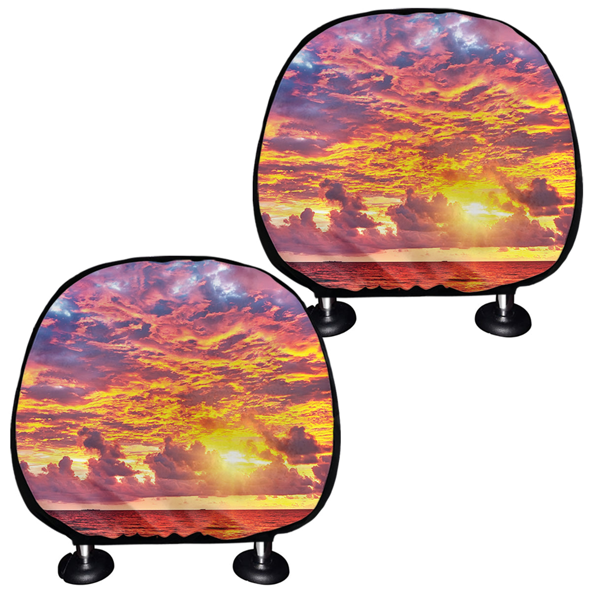Maldives Sunset Print Car Headrest Covers