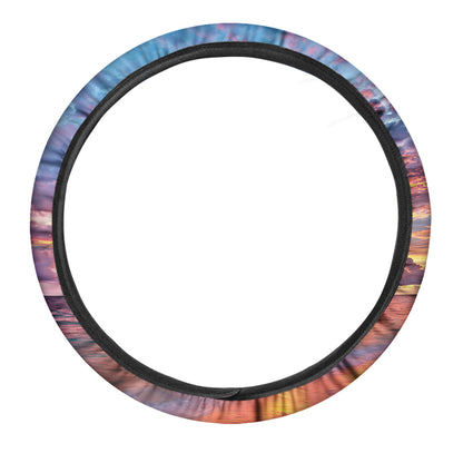 Maldives Sunset Print Car Steering Wheel Cover