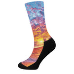 Maldives Sunset Print Crew Socks