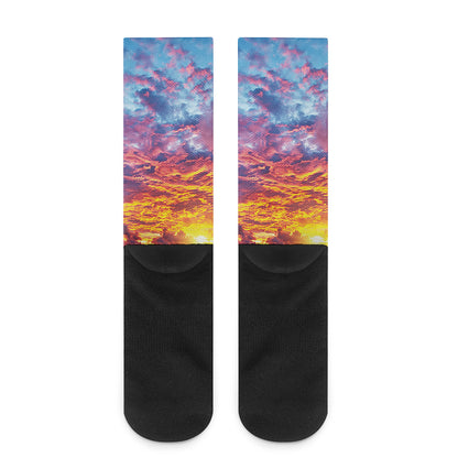 Maldives Sunset Print Crew Socks