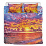 Maldives Sunset Print Duvet Cover Bedding Set