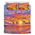 Maldives Sunset Print Duvet Cover Bedding Set